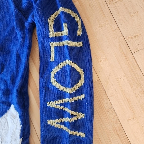 Holiday Time Reindeer Christmas Tree Blue Sweater Let It Glow Large L 12/14 EUC - Picture 5 of 12